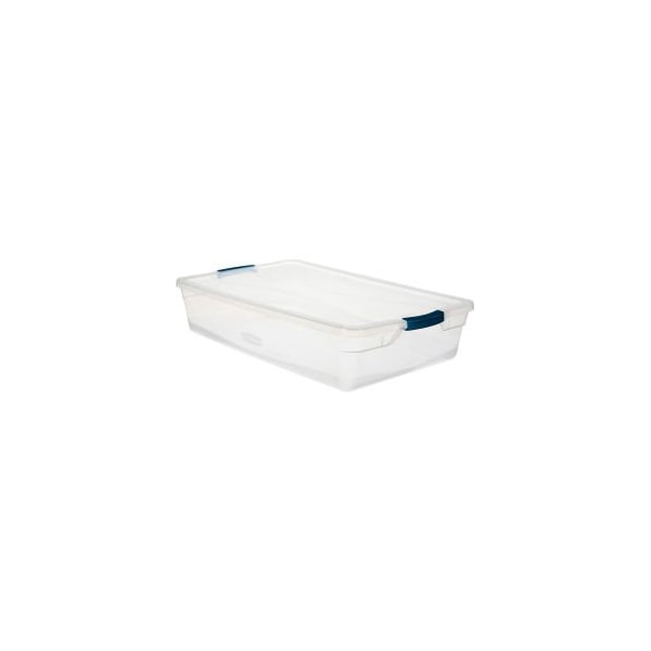 United Solutions Storage Tote W/ Lid, 10.25 gal, 29 in L x 17-3/4 in W x 6-1/8 in H, Clear, 6 PK RMCC410001 - main